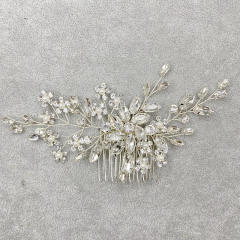 Delicate crystal beads handmade wedding hair combs