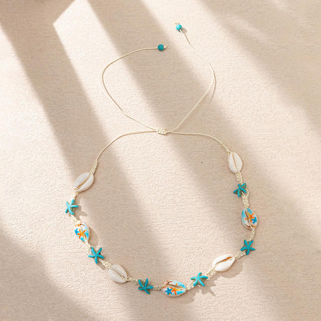 Holiday trend shell color star necklace bracelet