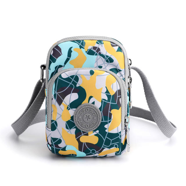 MINI size canvas patterned phone bag arm bag