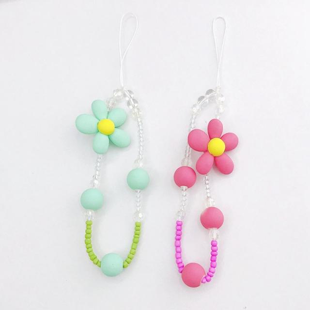 Creative colorful flower phone chain