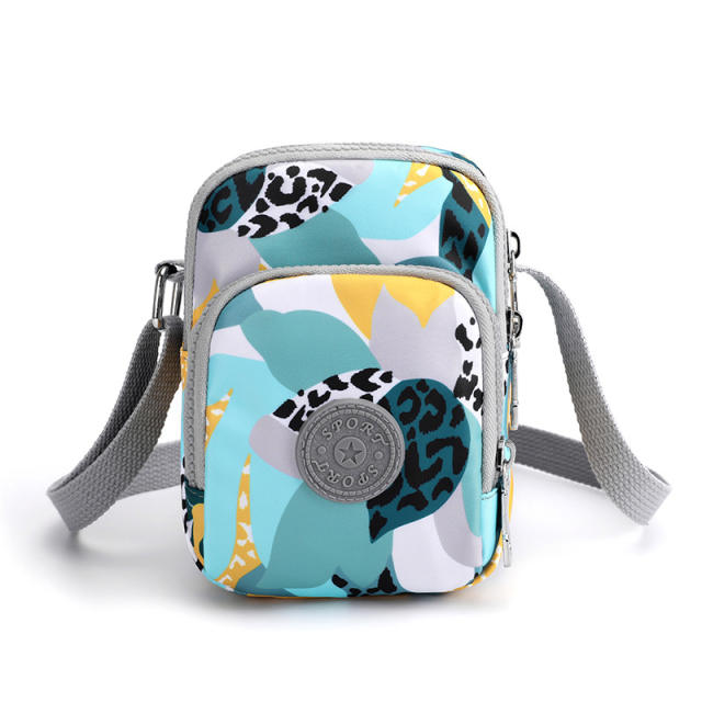 MINI size canvas patterned phone bag arm bag