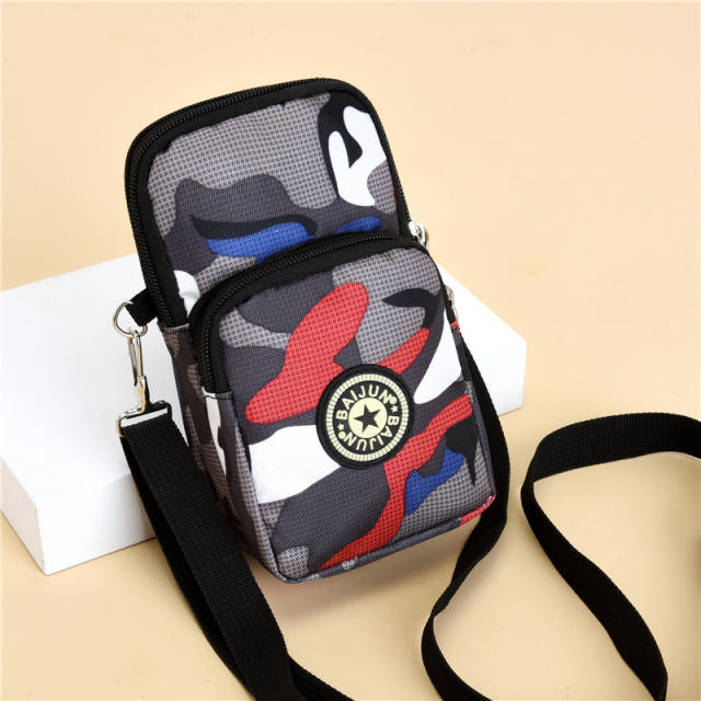 Mini color pattern nylon phone bag arm bag