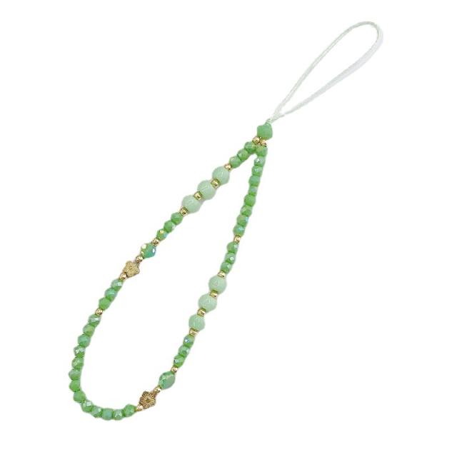 Colorful crystal beads short phone chain