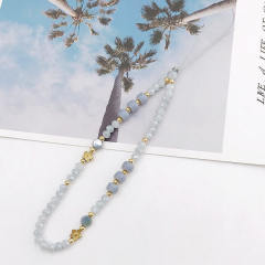 Colorful crystal beads short phone chain