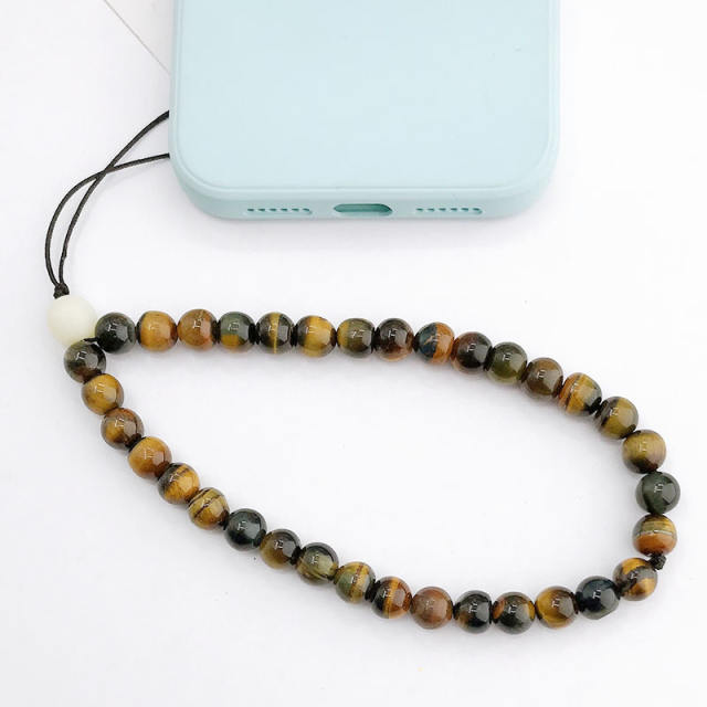 DIY natural stone bead phone chain