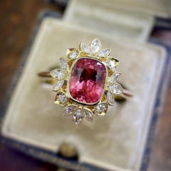 INS creative ruby cubic zircon copper rings