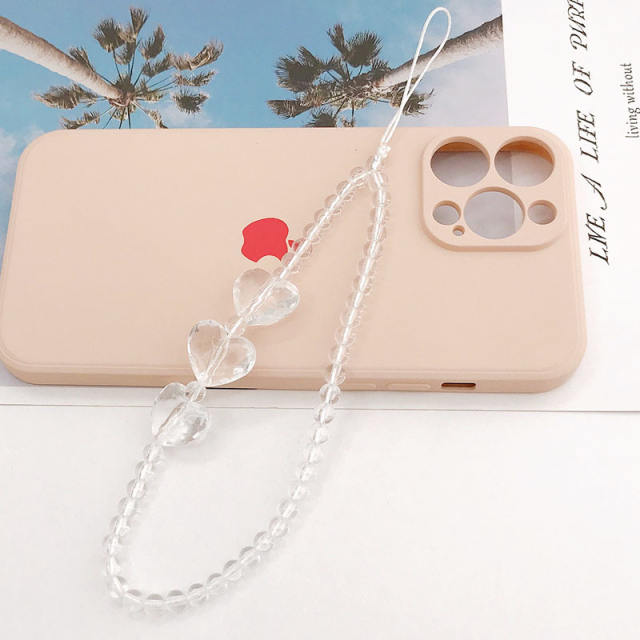 Pearl heart short phone chain