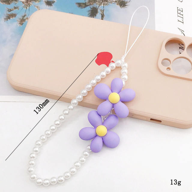Sweet flower bead phone chain