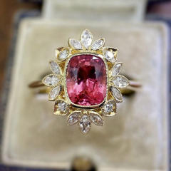 INS creative ruby cubic zircon copper rings