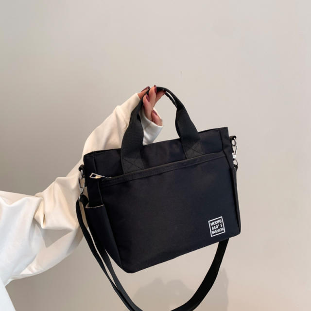 Korean fashion plain color nylon mommy bag handbag