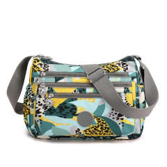 Large capacity color floral nylon crossbody bag