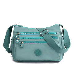 Large capacity color floral nylon crossbody bag