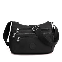 Large capacity color floral nylon crossbody bag