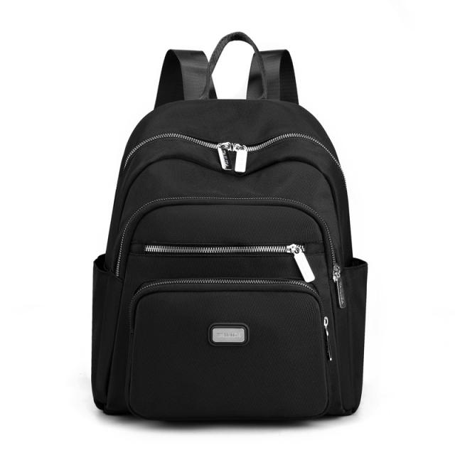 Korean fashion plain color nylon backpack school bag