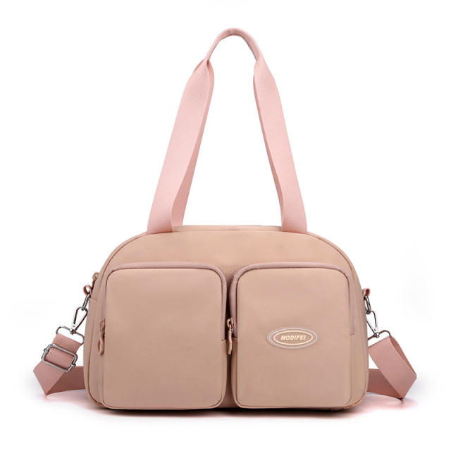 Casual plain color nylon tote bag school bag