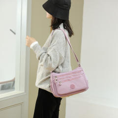 Large capacity color floral nylon crossbody bag