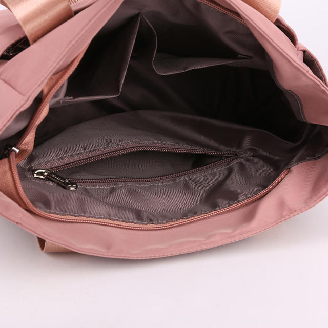 Casual nylon plain color crossbody bag