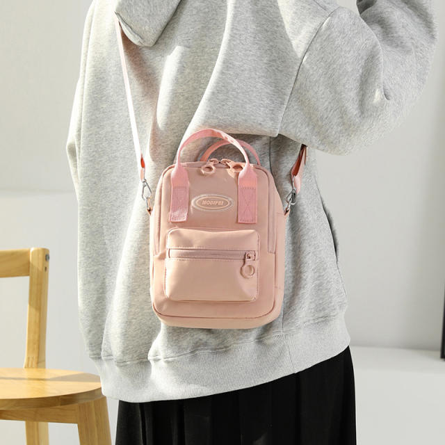 Korean fashion plain color nylon cute crossbody bag