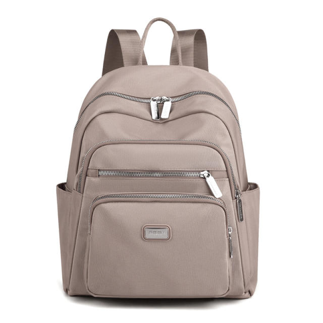 Korean fashion plain color nylon backpack school bag