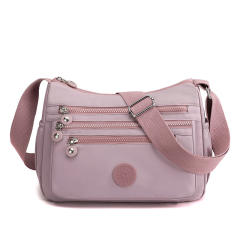 Large capacity color floral nylon crossbody bag