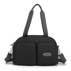 Casual plain color nylon tote bag school bag
