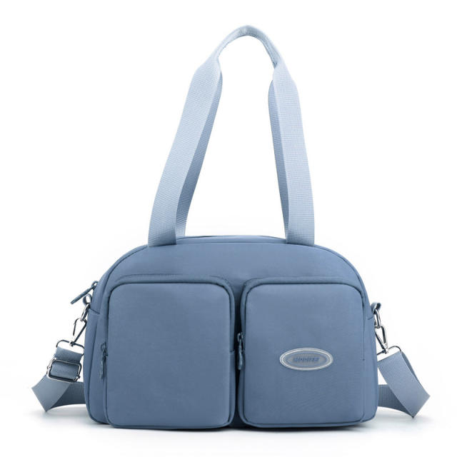 Casual plain color nylon tote bag school bag