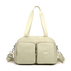 Casual plain color nylon tote bag school bag