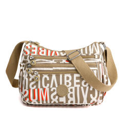 Large capacity color floral nylon crossbody bag