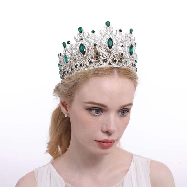 Baroque trend color cubic zircon alloy crown