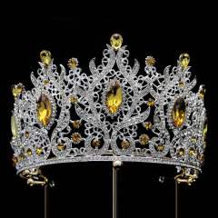 Baroque trend color cubic zircon alloy crown