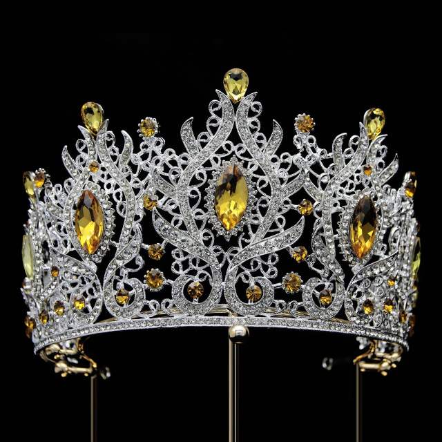Baroque trend color cubic zircon alloy crown