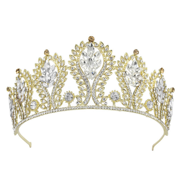 Baroque colorful cubic zircon alloy crown
