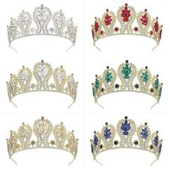 Baroque colorful cubic zircon alloy crown