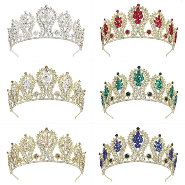 Baroque colorful cubic zircon alloy crown
