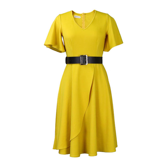 Plus size plain color midi dress