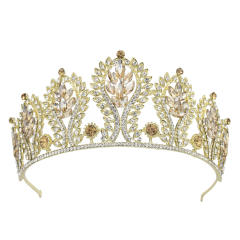 Baroque colorful cubic zircon alloy crown