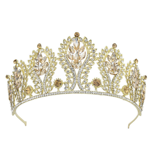 Baroque colorful cubic zircon alloy crown
