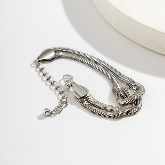 Easy match snake chain knotted bracelet