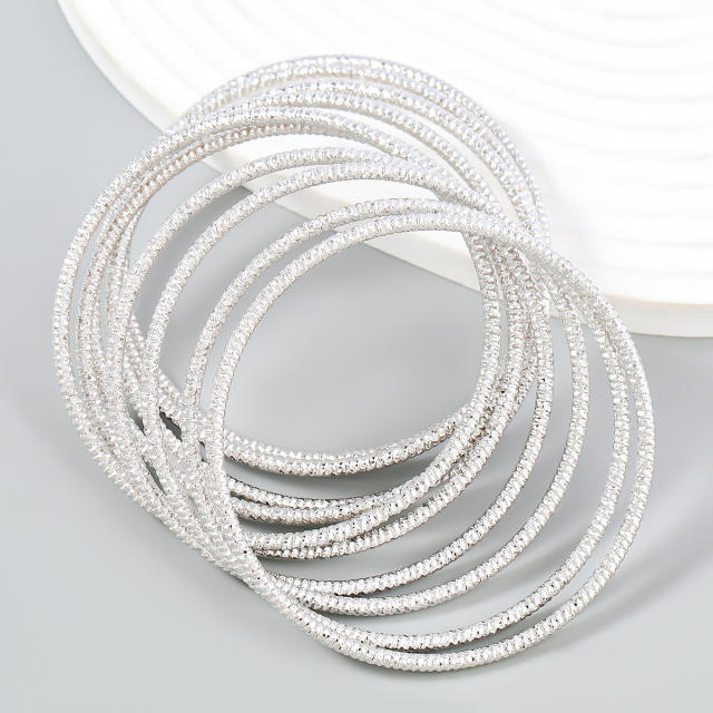 10pcs hiphop metal bangle set