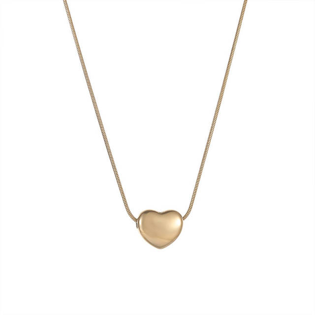 INS trend snake chain heart pendant stainless steel necklace