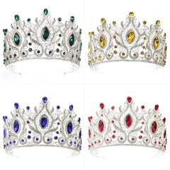 Baroque trend color cubic zircon alloy crown