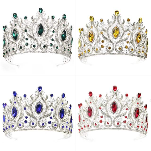 Baroque trend color cubic zircon alloy crown