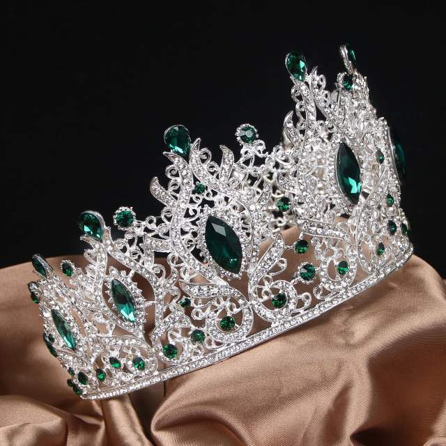 Baroque trend color cubic zircon alloy crown