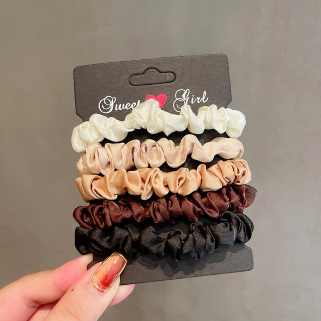 6pcs ins trend satin scrunchies set