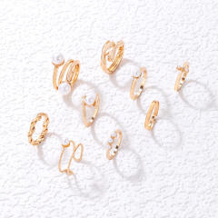 Concise pearl alloy stackable rings