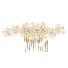 Handmade pearl crystal beads wedding hair combs