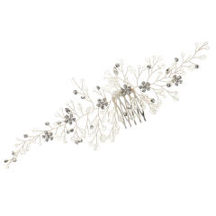 Elegant crystal beads wedding hair combs