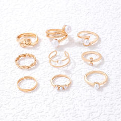 Concise pearl alloy stackable rings