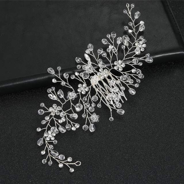 Elegant crystal beads wedding hair combs