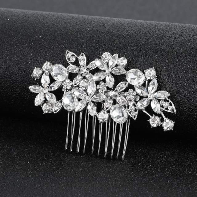 Korean fashion rhinestone flower pearl wedding hair combs